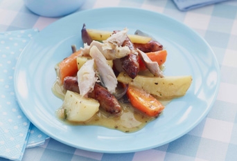 Legume cu pulpe de pui la cuptor