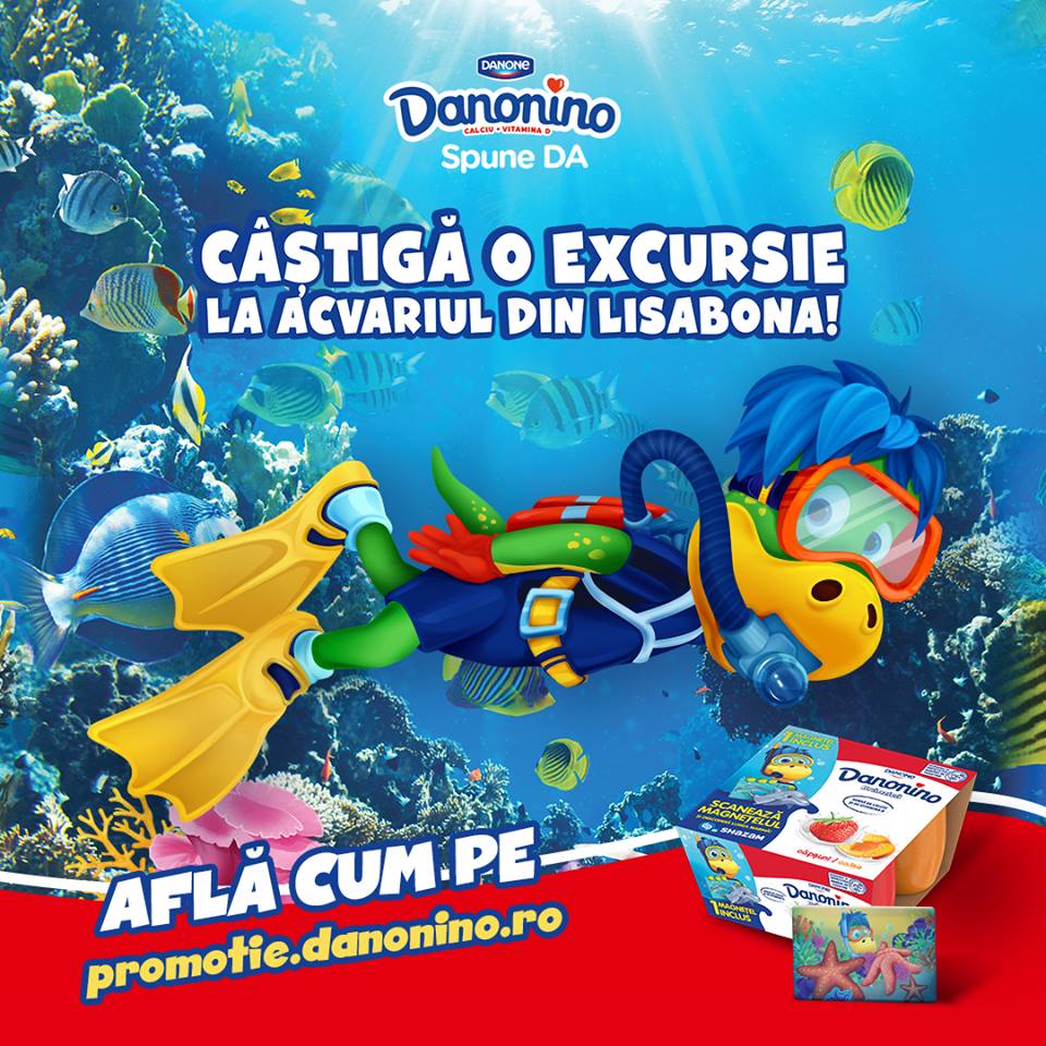 Explorează lumea subacvatică alături de Dino și poți câștiga o excursie la acvariul din Lisabona
